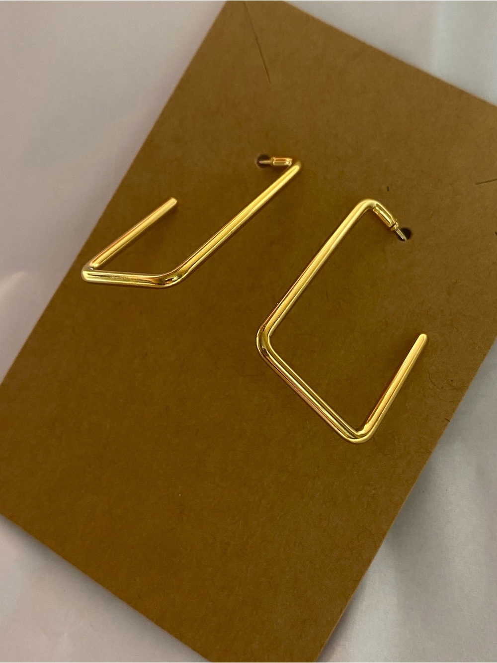 Gold Geometric Square Hoop Earrings - Women Jewelry